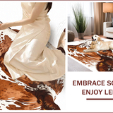 Ultra Soft Area Rug, Non Slip, Stain Resistant, Washable Area Rugs for Living Room, Bedroom, Faux Cowhide Western(Brown)