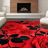 Ultra Soft Area Rug, Non Slip, Stain Resistant, Washable Area Rugs for Living Room, Bedroom, Striking Minimalist Nature Theme(Red)