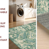 Elegant Cream and Sage Floral Medallion(Ivory)