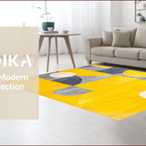 Ultra Soft Area Rug, Non Slip, Stain Resistant, Washable Area Rugs for Living Room, Bedroom, Modern Abstract Yellow Aesthetic Vibe(Yellow)