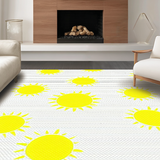 Ultra Soft Area Rug, Non Slip, Stain Resistant, Washable Area Rugs for Living Room, Bedroom, Playful Gray Yellow Whimsy(Yellow)