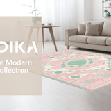 Ultra Soft Area Rug, Non Slip, Stain Resistant, Washable Area Rugs for Living Room, Bedroom, Classic Seasonal Decorative Touch(Pink)