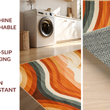 Ultra Soft Area Rug, Non Slip, Stain Resistant, Washable Area Rugs for Living Room, Bedroom, Sophisticated Cozy Symmetrical Design(Orange)