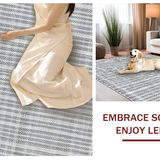 Ultra Soft Area Rug, Non Slip, Stain Resistant, Washable Area Rugs for Living Room, Bedroom, Cute Scallop Rug(Gray)