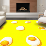 Ultra Soft Area Rug, Non Slip, Stain Resistant, Washable Area Rugs for Living Room, Bedroom, Contemporary Cheerful Egg Pattern(Yellow)