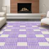 Ultra Soft Area Rug, Non Slip, Stain Resistant, Washable Area Rugs for Living Room, Bedroom, Vibrant Cozy Tiled Design Element(Purple)