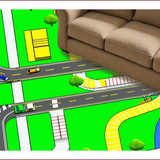 Ultra Soft Area Rug, Non Slip, Stain Resistant, Washable Area Rugs for Living Room, Bedroom, Dynamic Roadway Exploration Design(Green)