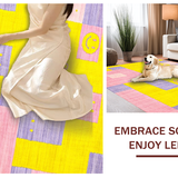 Ultra Soft Area Rug, Non Slip, Stain Resistant, Washable Area Rugs for Living Room, Bedroom, Lively Multicolor Happy Faces(Yellow)