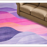 Ultra Soft Area Rug, Non Slip, Stain Resistant, Washable Area Rugs for Living Room, Bedroom, Vibrant Abstract Layered Design(Purple)