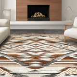 Ultra Soft Area Rug, Non Slip, Stain Resistant, Washable Area Rugs for Living Room, Bedroom, Neutral Toned Diamond Trellis(Beige)