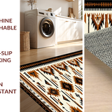 Ultra Soft Area Rug, Non Slip, Stain Resistant, Washable Area Rugs for Living Room, Bedroom, Warm Beige Tiled Composition(Brown)