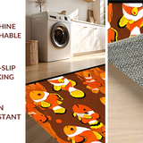 Ultra Soft Area Rug, Non Slip, Stain Resistant, Washable Area Rugs for Living Room, Bedroom, Cheerful Modern Aquatic Illustration(Orange)