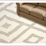 Ultra Soft Area Rug, Non Slip, Stain Resistant, Washable Area Rugs for Living Room, Bedroom, Elegant Striped Transitional Aesthetic(Beige)