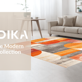 Ultra Soft Area Rug, Non Slip, Stain Resistant, Washable Area Rugs for Living Room, Bedroom, Striking Warm Abstract Pattern(Orange)