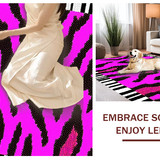Ultra Soft Area Rug, Non Slip, Stain Resistant, Washable Area Rugs for Living Room, Bedroom, Striking Contrast Animal Patterns(Pink)