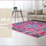Ultra Soft Area Rug, Non Slip, Stain Resistant, Washable Area Rugs for Living Room, Bedroom, Modern Floral Stain Resistant Bedroom Area Rug(Pink)