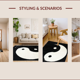 Ultra Soft Area Rug, Non Slip, Stain Resistant, Washable Area Rugs for Living Room, Bedroom, Elegant Black and White Minimalist Design(Black)