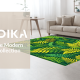 Ultra Soft Area Rug, Non Slip, Stain Resistant, Washable Area Rugs for Living Room, Bedroom, Bright Cheerful Organic Patterns(Green)