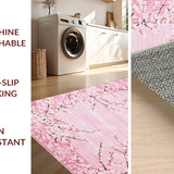Ultra Soft Area Rug, Non Slip, Stain Resistant, Washable Area Rugs for Living Room, Bedroom, Vibrant Contemporary Blossom Artwork(Pink)