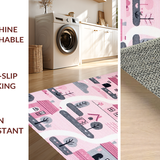 Ultra Soft Area Rug, Non Slip, Stain Resistant, Washable Area Rugs for Living Room, Bedroom, Stylish Soft-Toned Fantasy Layout(Pink)