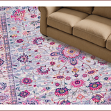 Ultra Soft Area Rug, Non Slip, Stain Resistant, Washable Area Rugs for Living Room, Bedroom, Chic Vintage Botanical Elegance(Ivory)