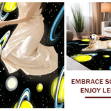 Ultra Soft Area Rug, Non Slip, Stain Resistant, Washable Area Rugs for Living Room, Bedroom, Interstellar Vibrant Universe Aesthetic(Yellow)