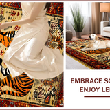 Ultra Soft Area Rug, Non Slip, Stain Resistant, Washable Area Rugs for Living Room, Bedroom, Vintage Boho Non-Slip Animal Print Rug(Yellow)