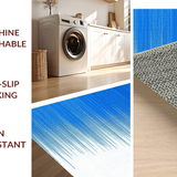 Ultra Soft Area Rug, Non Slip, Stain Resistant, Washable Area Rugs for Living Room, Bedroom, Rustic Textured Wave Design(Blue)