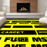 Ultra Soft Area Rug, Non Slip, Stain Resistant, Washable Area Rugs for Living Room, Bedroom, Trendy Nonchalant Abstract Design(Yellow)