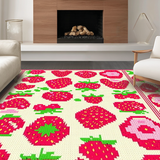 Lively Retro Strawberry Print(Red)
