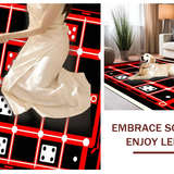 Ultra Soft Area Rug, Non Slip, Stain Resistant, Washable Area Rugs for Living Room, Bedroom, Playful Geometric Dice Motif(Black)