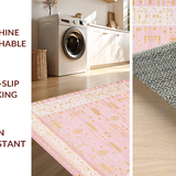 Ultra Soft Area Rug, Non Slip, Stain Resistant, Washable Area Rugs for Living Room, Bedroom, Sleek Transitional Pink Tasseled Rug(Pink)