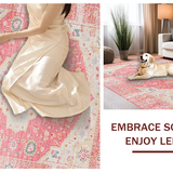 Elegant Low Pile Botanical Design(Pink)