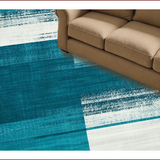 Ultra Soft Area Rug, Non Slip, Stain Resistant, Washable Area Rugs for Living Room, Bedroom, Contemporary Abstract Teal Geometry(Blue)