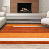 Ultra Soft Area Rug, Non Slip, Stain Resistant, Washable Area Rugs for Living Room, Bedroom, Modern Rustic Striped Decor(Brown)