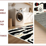 Ultra Soft Area Rug, Non Slip, Stain Resistant, Washable Area Rugs for Living Room, Bedroom, Cat Bathroom Rug Mat(Black)