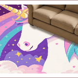 Ultra Soft Area Rug, Non Slip, Stain Resistant, Washable Area Rugs for Living Room, Bedroom, Charming Rainbow Youthful Aesthetic(White)