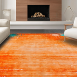 Ultra Soft Area Rug, Non Slip, Stain Resistant, Washable Area Rugs for Living Room, Bedroom, Artful Fluid Design with Vibrancy(Orange)