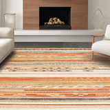Ultra Soft Area Rug, Non Slip, Stain Resistant, Washable Area Rugs for Living Room, Bedroom, Vibrant Trellis Motif in Earth Tones(Orange)