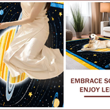 Ultra Soft Area Rug, Non Slip, Stain Resistant, Washable Area Rugs for Living Room, Bedroom, Space Exploration Rug for Boys Learning Area(Yellow)