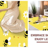 Ultra Soft Area Rug, Non Slip, Stain Resistant, Washable Area Rugs for Living Room, Bedroom, Nature-Infused Black and Yellow Style(Yellow)