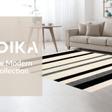 Ultra Soft Area Rug, Non Slip, Stain Resistant, Washable Area Rugs for Living Room, Bedroom, Contemporary Abstract Striped Aesthetic(Beige)