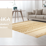 Ultra Soft Area Rug, Non Slip, Stain Resistant, Washable Area Rugs for Living Room, Bedroom, Rustic Tan Trellis Design Element(Beige)