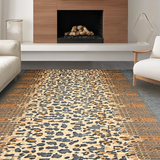 Ultra Soft Area Rug, Non Slip, Stain Resistant, Washable Area Rugs for Living Room, Bedroom, Sophisticated Textured Animal Prints(Beige)