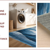Ultra Soft Area Rug, Non Slip, Stain Resistant, Washable Area Rugs for Living Room, Bedroom, Sleek Neutral Hues with Fluid Patterns(Blue)