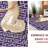 Ultra Soft Area Rug, Non Slip, Stain Resistant, Washable Area Rugs for Living Room, Bedroom, Stylish Gray and Purple Harmony(Purple)