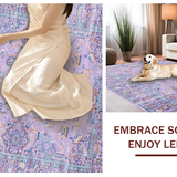 Ultra Soft Area Rug, Non Slip, Stain Resistant, Washable Area Rugs for Living Room, Bedroom, Elegant Antique Geometric Fusion(Purple)
