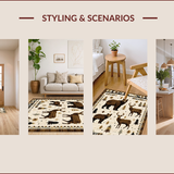 Ultra Soft Area Rug, Non Slip, Stain Resistant, Washable Area Rugs for Living Room, Bedroom, Western-Themed Cozy Aesthetic(Beige)