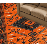 Ultra Soft Area Rug, Non Slip, Stain Resistant, Washable Area Rugs for Living Room, Bedroom, Elegant Earth Tones Design(Orange)