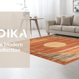 Ultra Soft Area Rug, Non Slip, Stain Resistant, Washable Area Rugs for Living Room, Bedroom, Vibrant Abstract Natural Elements(Orange)